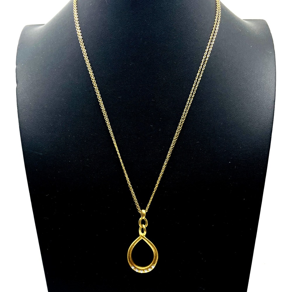 Pure Crystal Collection Necklace Swarovski Crystal Gold Tone Teardrop Pendant